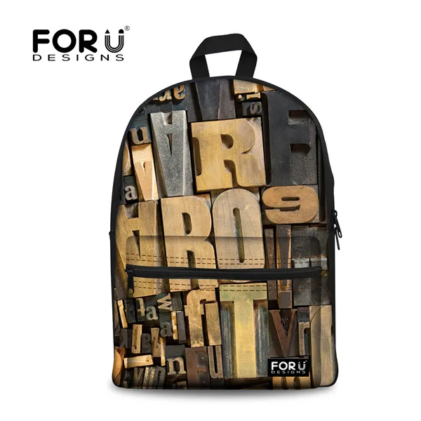 Forudesigns/3d письмо печать Для женщин холст рюкзак путешествия плечо Bagpack для подростков Обувь для девочек школьная Рюкзаки Mochila Feminina - Цвет: W1292J