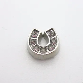 

20pcs/lot Crystal Horse Shoe Floating Charms Living Glass Memory Lockets DIY Jewelry Charms Wholesale Charms