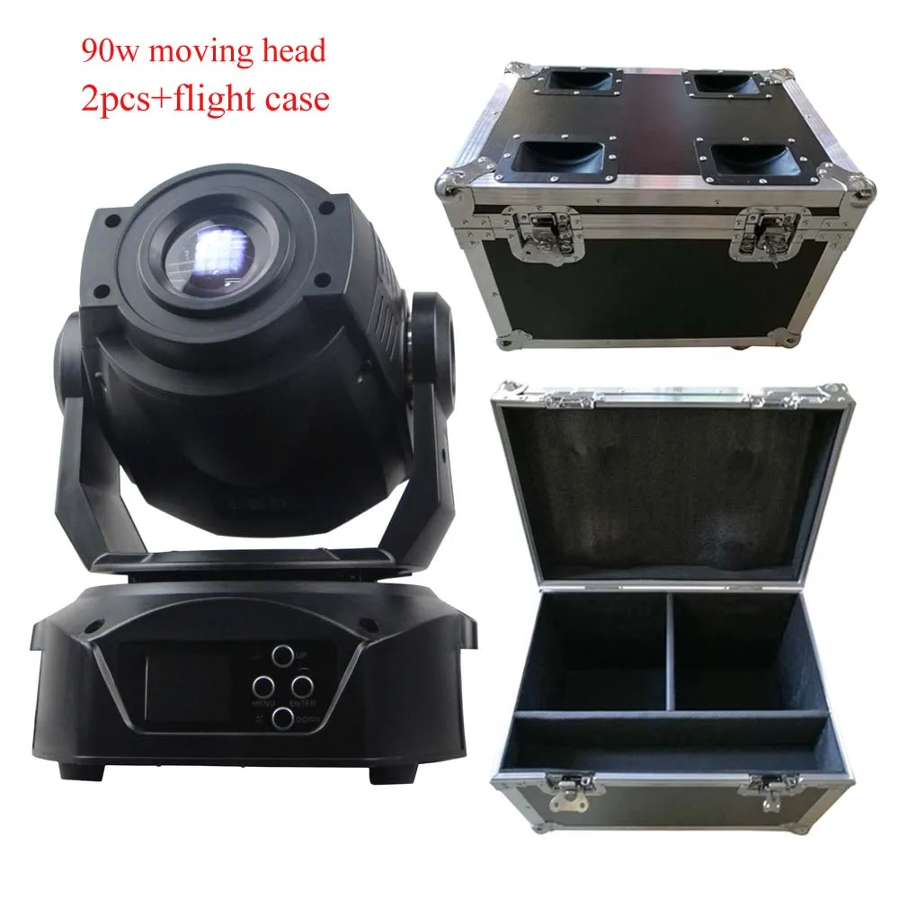 

2pcs/lot 90W LED moving head + flight case hot sale high quality 90w led Spot Stage Lighting DMX 512 Control