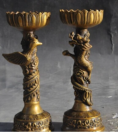 

0 12" Inch Chinese pure Bronze carving sea Loud roar Loong Dragon XianRui Statue