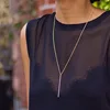 Collier et pendentif à barre Fine, Simple et délicat, bijou d'été à la mode, couleur or/argent, 2022 ► Photo 3/3