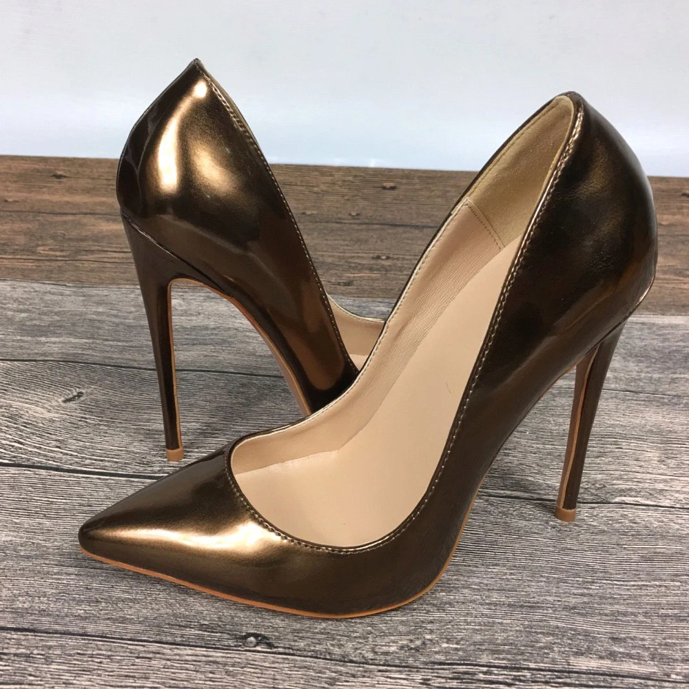

New Female High Heels Exclusive Brand Patent Pu Shoes Women High Heels 10 Cm 12 Cm