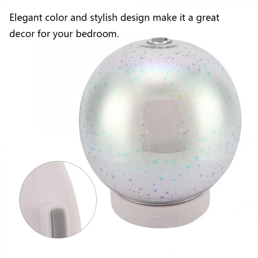 3D 100ML LED Night Light Air Humidifier Glass Vase Shape Aroma Essential Oil Diffuser Mist Maker Ultrasonic Humidifier Gift