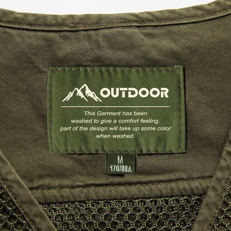 Жилетка мужская сетчатая с вырезами повседневный жилет со множеством карманов