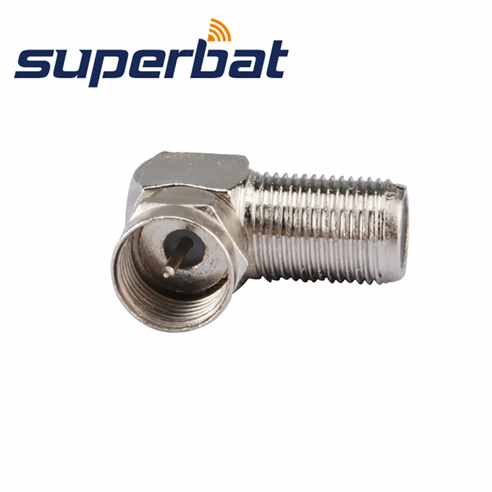 Superbat 5pcs F Adapter F Male to Female Right Angle RF Coaxial Connector for Electronic Components Market