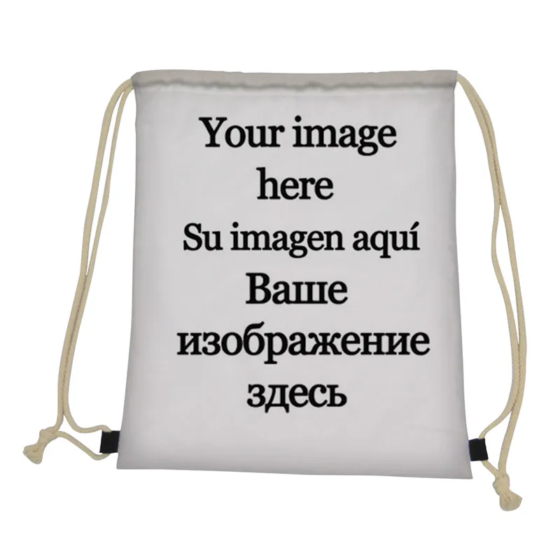 Настройте свой образ сумка на шнуровке с логотипом для женщин портативная детская дорожная сумка для хранения ежедневных Cinch Sack школьные рюкзаки Mochila - Цвет: customize image