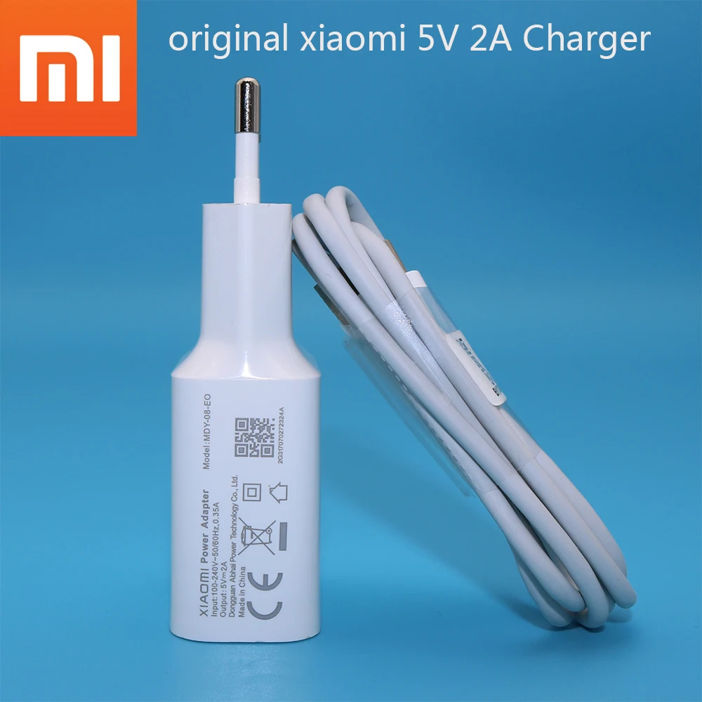 Original XIAOMI Charger 5V 2A White Power Adapter + Micro USB Data sync