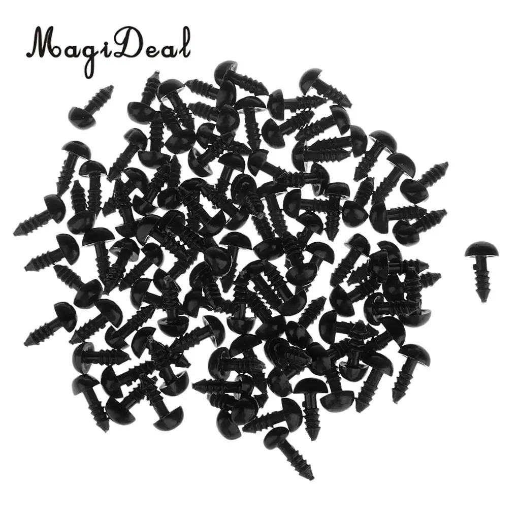 MagiDeal High Quality 100Pcs Plastic DIY Craft Animal Triangle Nose for Bear Dog Animal Toy Puppets Doll Black 7x9mm