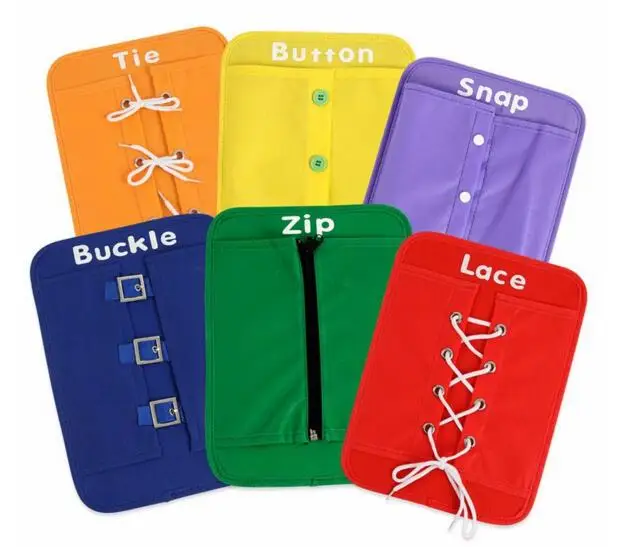 

Kid Early Development Educational Kit Tie Button Snap Buckle Zip Lace For kindergarten School Home High Quality Free Shipping