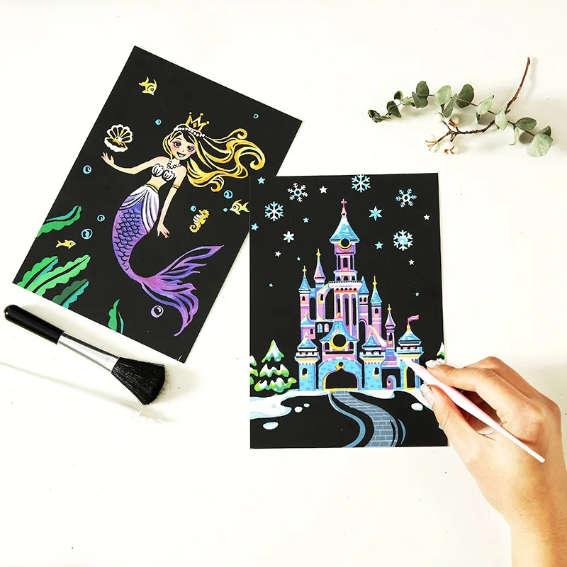 

Scratch Art Kit Magic Scratch Off Art Painting Paper with Drawing Stick for Kids