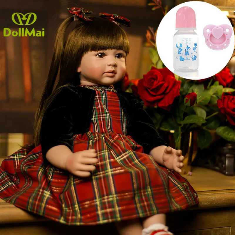 

DOLL 60cm Soft Silicone Doll Reborn Baby 24" Toy For Girls Newborn Girl Baby Birthday Gift For Child Bedtime Early Education
