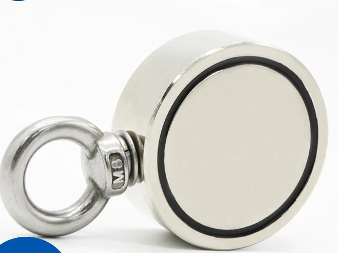 

Double Side Round Neodymium Fishing Magnet 660 LBS Pulling Force Strong Neodymium Magnet with Eyebolt for Magnet Fishing