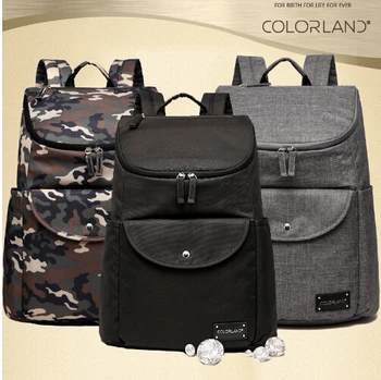 

COLORLAND Camouflage ackpack Diaper Bag dad mom New Design Nappy Bag Durable Baby Bags For Stroller Baby Changing Bag mat set