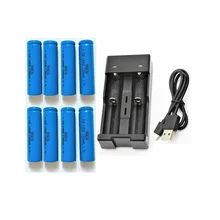 8pcs 3.7V 14500 1200mAh AA Li-ion Rechargeable Battery For Flashlight Torch+3.7V 14500 16340 18650 USB Battery Charger