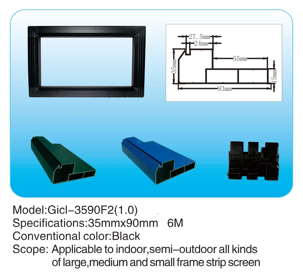 2 комплекта/упаковка, gicl-3590f2-960 мм x 320 мм P10 одного и двойной цвет, p5-p10 полноцветный светодиодный знаки алюминиевая рама