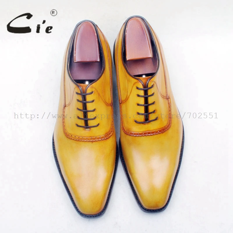 Flash Deal cie Square Plain Toe Custom Handmade 100% Genuine Calf Leather Outsole Breathable Men