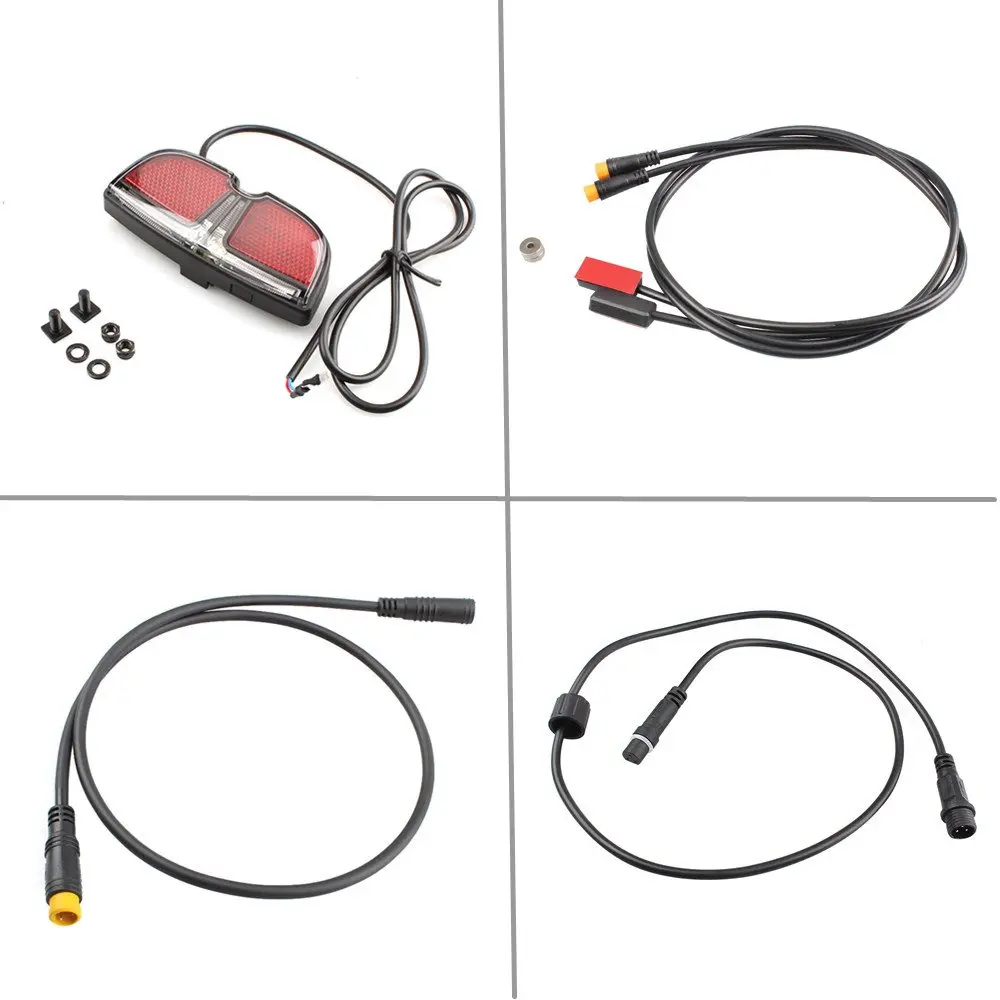 6V LED e-Bike Tail Light For Bafang Mid Motor Electric Bike Speed Sensor Extension Cable Hydraulic Brake Gear Shift Sensor