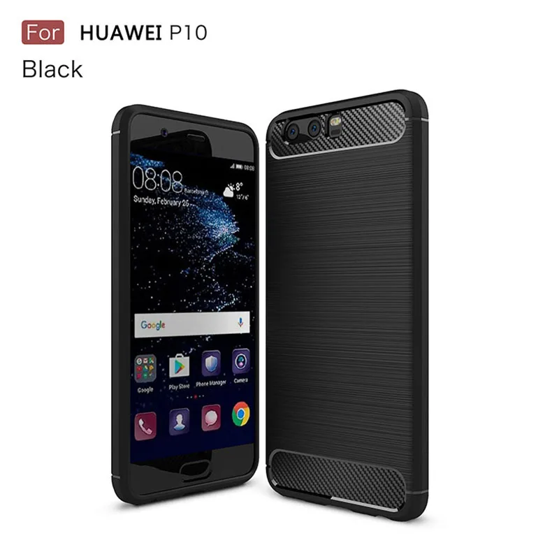 

1Pcs Luxury Mobile Phone Cases for Huawei P10 Silicone Drop Protection Gel carbon fiber Soft Shell