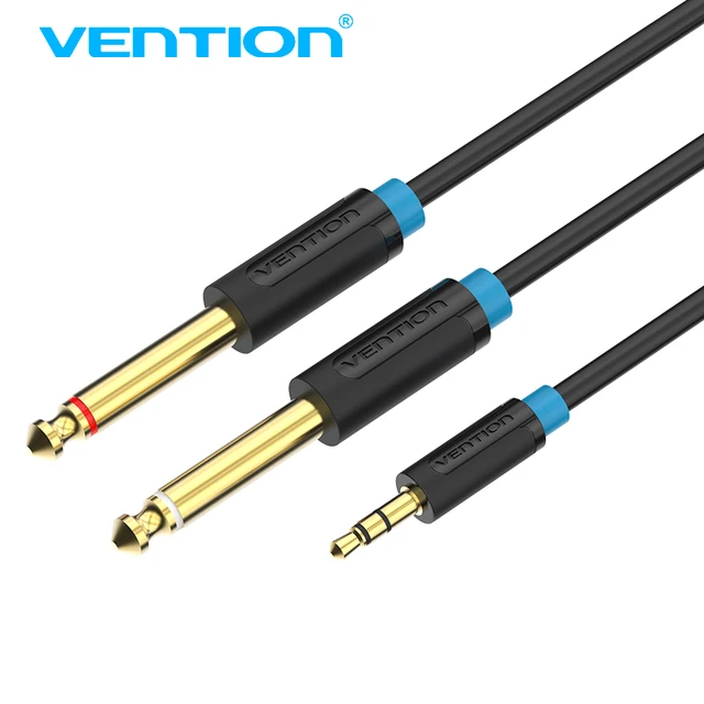 Vention Audio Cable 6.35mm Male 1/4″ Mono Jack to Stereo 1/8″ Jack 3.5mm Accessories All Cables Types Gadget Music Music & Sound TV Accessories cb5feb1b7314637725a2e7: Black