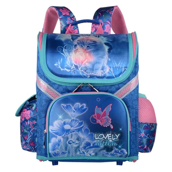 

Children's Backpack Grade 1-3-6New Boys School Bags Orthopedic Backpack Cat Butterfly Bag For Girl Kids Satchel Knapsack Mochila