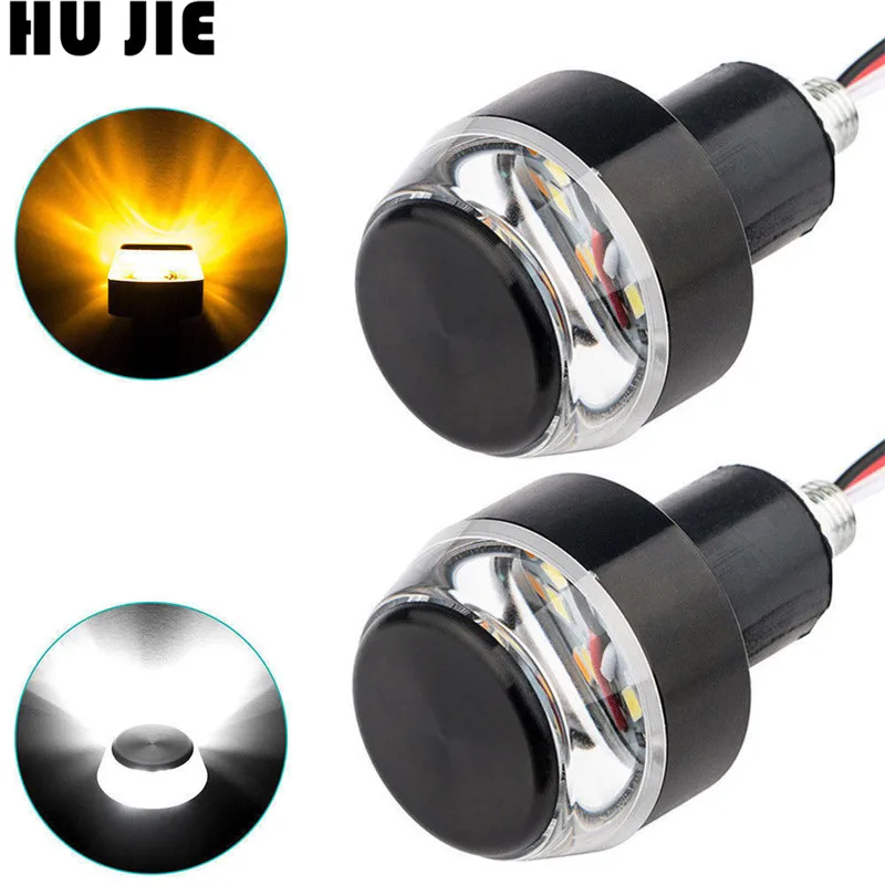 

Universal Motorcycle LED Turn Signal Lights Indicator Blinker Handle Bar End Handlebar 22mm