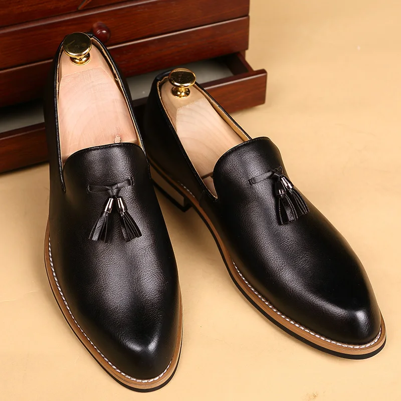 italian vintage men leather footwear luxury brand tassel formal leather suit shoes men elegant wedding business oxfords for men (46)
