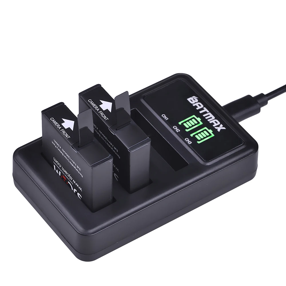 Câmeras de Ação 3-slots de Bateria + Led Usb para Sjcam Original Sjcam Sj8 4 Série Carregador Pro - Plus ar Pcs 1200 Mah - Image 5