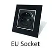 Европейский двойной 1 комплект, светильник, переключатель, адрлекторная панель, роскошный черный кристалл, стекло, двойная рамка, ЕС 1 банда, 2 способа+ 1 банда, 2 способа, крепление на крючок