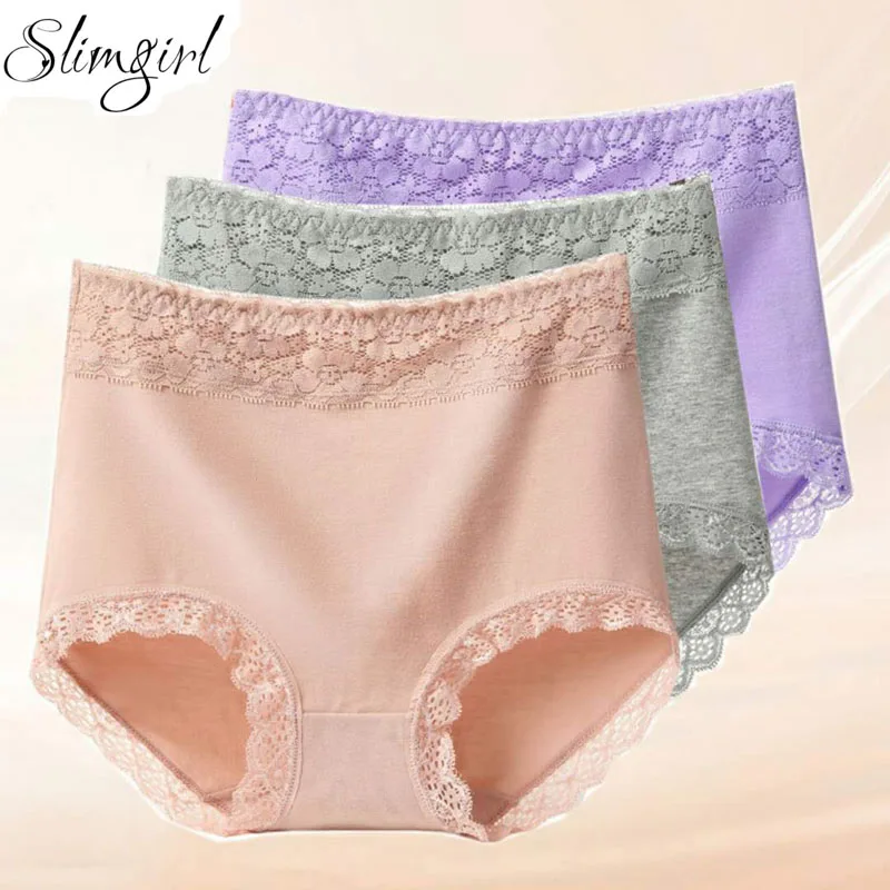 4 шт./лот женские сексуальные кружевные трусики Slimgirl эластичные хлопковые трусы с