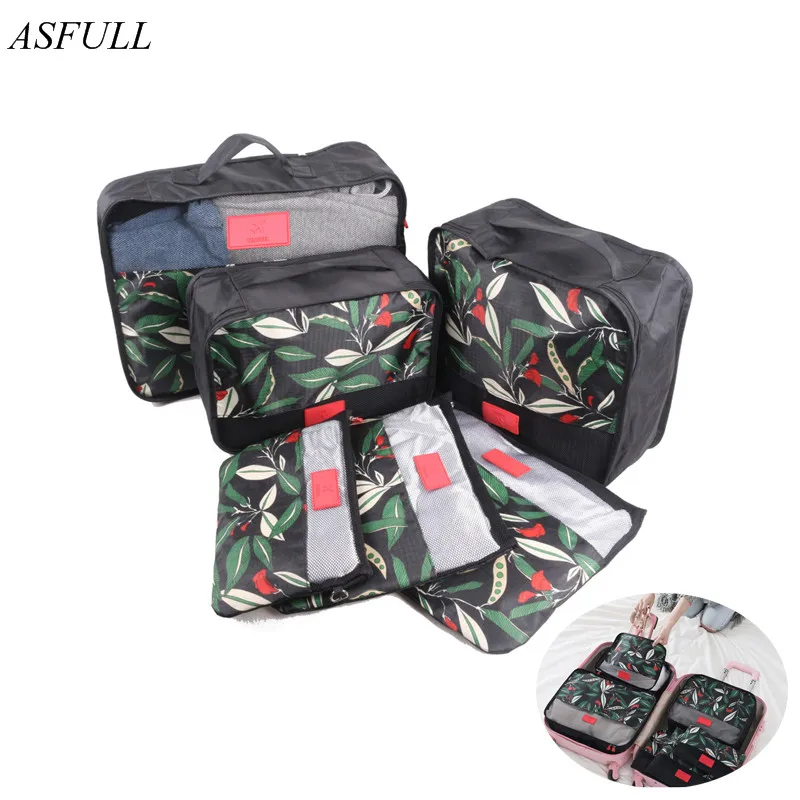 Buy 6pcs Floral Pattern Travel Storage Bag Set Luggage