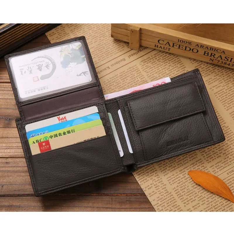 

New Fashion PU Leather Mens Bifold Wallet Credit Phone Holder Coin Purse Vintage Retro Style Top Quality Gift