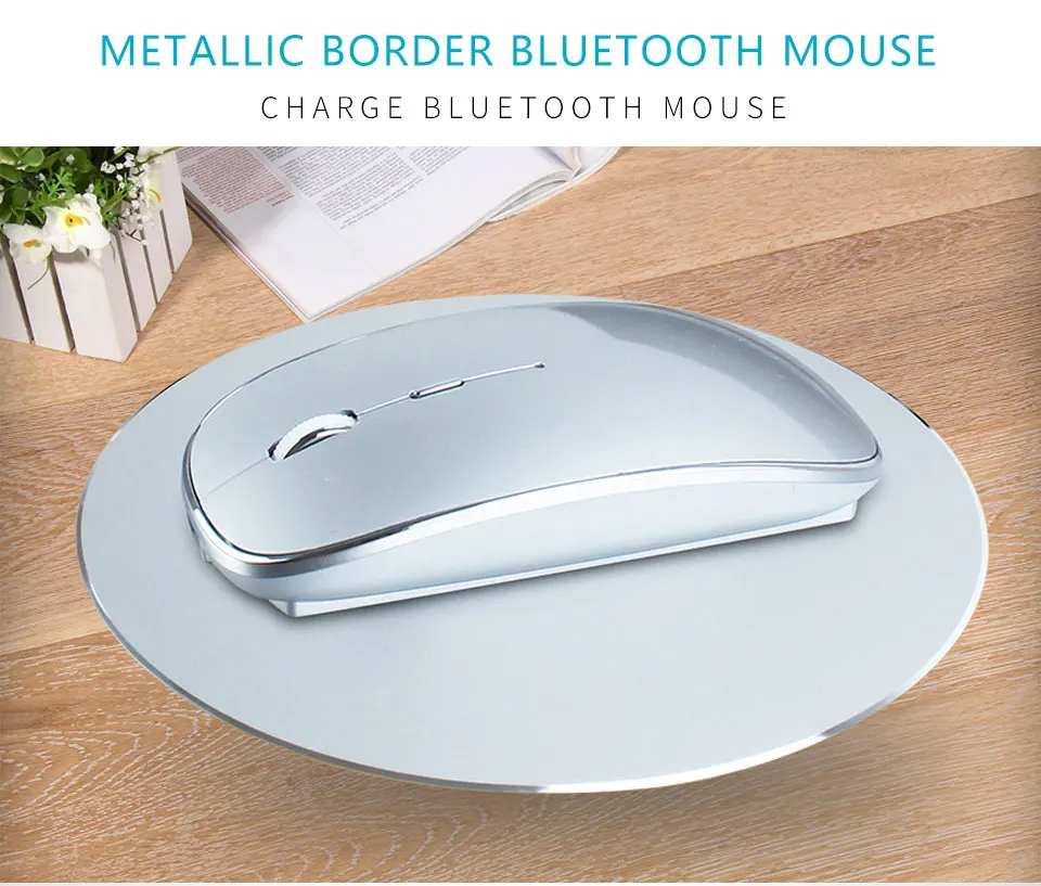 Новая Бесшумная Bluetooth мышь для Macbook Mac Hp Asus acer lenovo xiaomi, Беспроводная оптическая Мужская игровая мышь, перезаряжаемая мышь