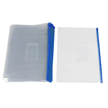 

20 pieces Transparent Blue Plastic Bag with a Zipper Slide Holder A4 Paper Bag