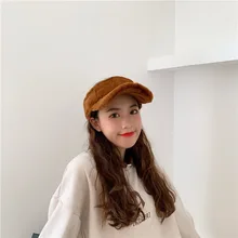 Девушек осень-зима Повседневное чёрный; коричневый бежевый серый плюшевый шляпа с пустым верхом Для женщин зимние Шапки искусственный мех теплый Кепки