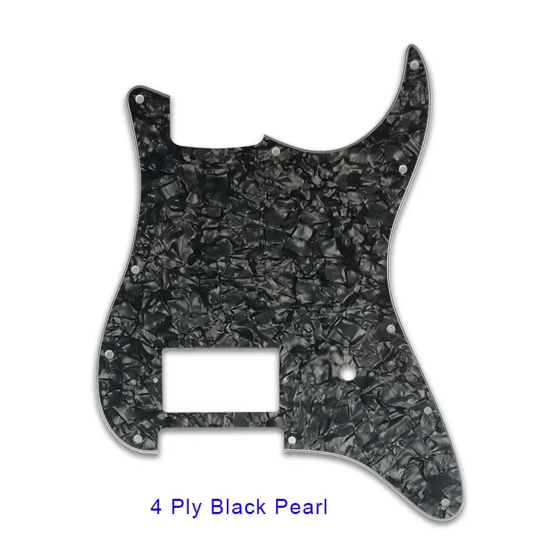 Pleroo гитара 11 винтовых отверстий накладки костюм для fender Tom Delonge гитара Stratocaster US spec Strat с мостом PAF Humbucker - Цвет: 4 ply black pearl
