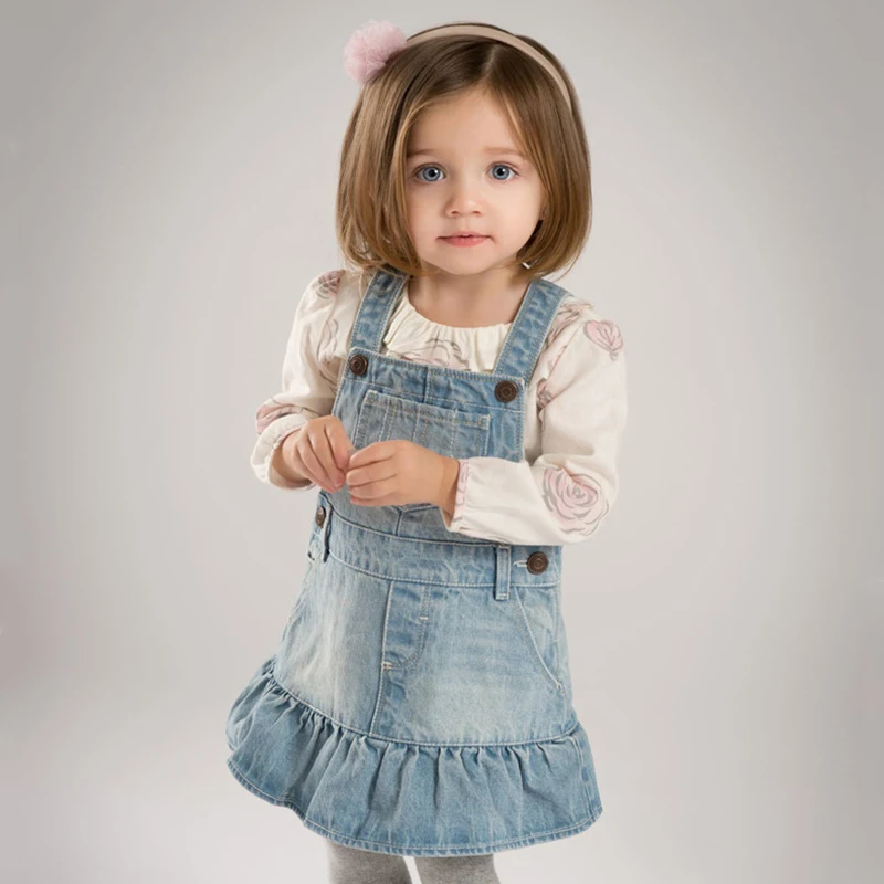 Brand 2017Spring child girl clothes 100Cotton kid baby girl denim