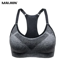 

MAIJION Seamless Padded Sports Bra Women Push Up Shockproof Yoga Fitness Underwear Elastic Breathable Workout Running Tank Tops