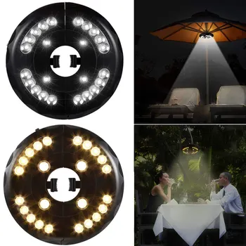 우산 기둥 조명, 3 가지 조명 모드, 무선 24 LED, 정원 뒤뜰 야외용, 걸이식 루프 포함