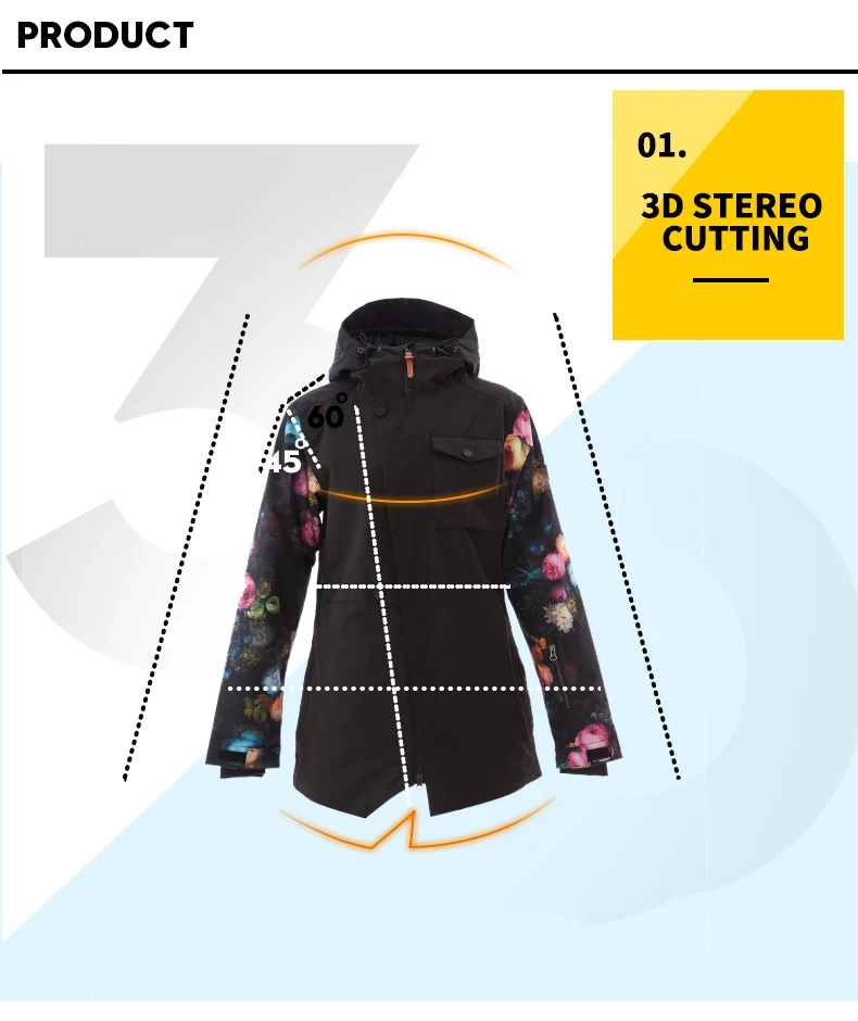 GSOU SNOW новая лыжная куртка женская нескатывающаяся куртка для сноубординга Водонепроницаемая модная ветрозащитная Женская лыжная куртка из дышащего хлопка