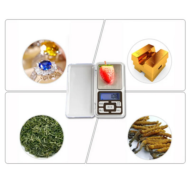 

100/200/300/500g 0.01/0.1g Mini Digital Scale Backlight High Accuracy Gram Weight Pocket Scale for Kitchen Jewelry Medicine