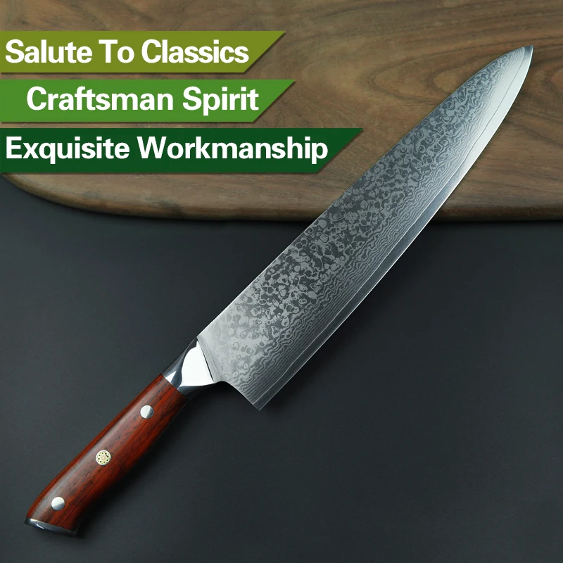 XINZUO 10 inch Chef Knife Japanese Damascus Steel Kitchen Knives Best Quality Professional Gyuto Knife For Hotel and Restaurant