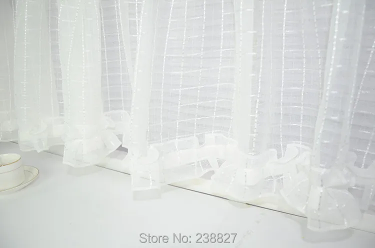 New White Short Curtain Kitchen Sheer Curtains Tulle Window Small Voile Ready Made Cortinas rideaux cuisine court (2)