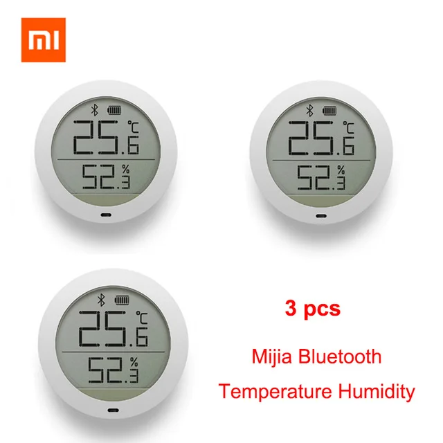 3pcs Xiaomi Mijia Bluetooth гигротермограф Высокочувствительный гигрометр термометр ЖК-экран умный дом датчик температуры и влажности - Цвет: 3pcs