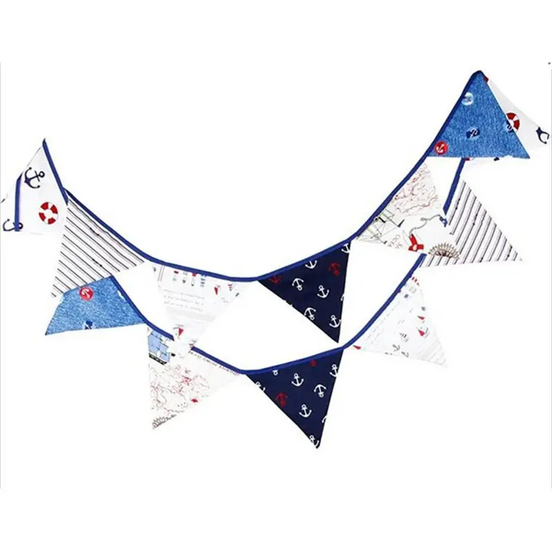 Треугольные Вымпел гирлянда баннер хлопок ткань вечерние флаги для дней рождения события поставки фестивалей вечеринки украшения - Цвет: as pic