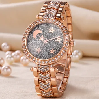 

Luxury Top Brand Casual Fashion Womens Wristwatch Full Diamond Rhinestone Female Alloy Strap Watches Quartz Clock New Horloges