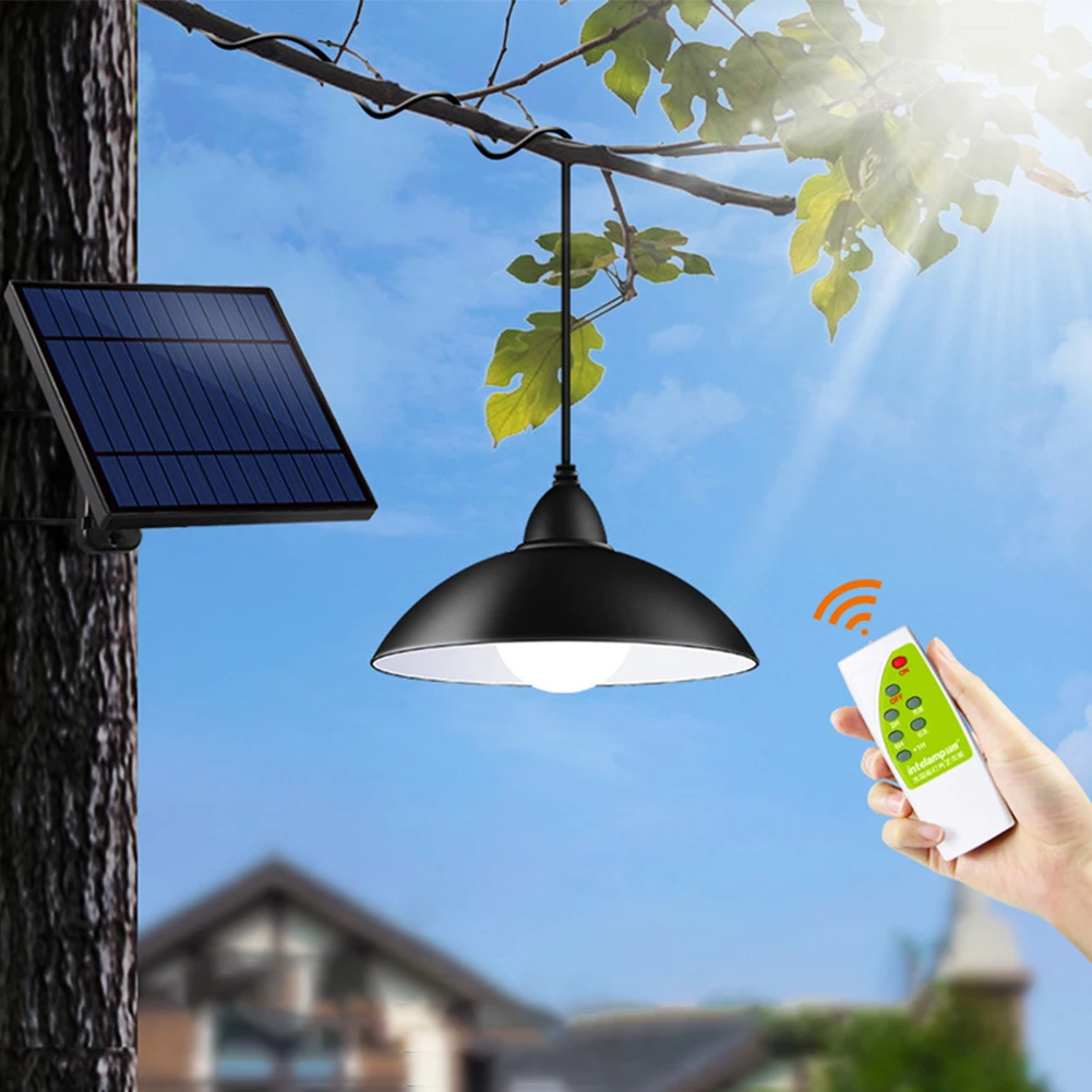 

Outdoor Chandelier Waterproof Bulb Easy Install Garden Safe Super Bright Lampshade Retro 12LED Panel Remote Control Solar Light