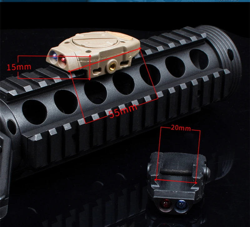 Ferroviário com Interruptor Luz para Picatinny Softair Tático Noite Evolução Capacete Remoto Luz Cauda Branco Vermelho ir Arma Luzes 16 Softair tático noite evolução capacete luz para