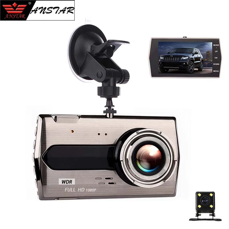 ANSTAR Video Car Camera 4 inch FHD 1080P 170 Wide Angle Dual Lens With Rear View Camera Car DVR G-Sensor Night Vision Recorder ANSTAR Video Car Camera 4 inch FHD 1080P 170 Wide Angle Dual Lens With Rear View Camera Car DVR G-Sensor Night Vision Recorder