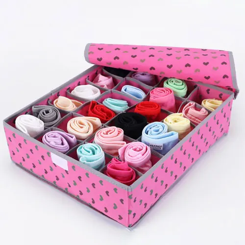 6 4pcs Multi-size Bra Underwear Organizer Foldable Home Storage Box Non-woven Wardrobe Drawer Closet Organizer For Scarfs Socks - Цвет: 6