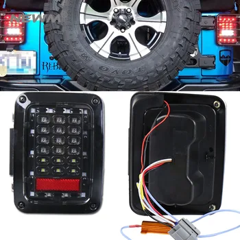 

2pcs For 07-16 Jeep Wrangler JK US version LED Tail Lights Brake Turn Signal Reverse Lamp Rear Lights